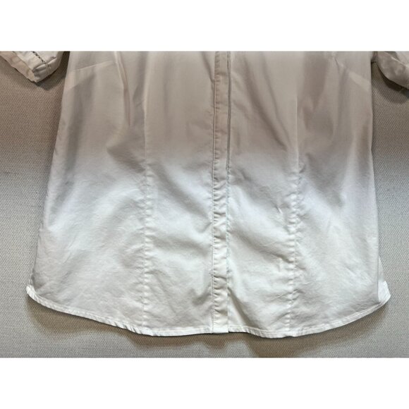 Lands' End Women's Shirt Blouse Summer Size 10 White Lightweight Beach - Picture 6 of 11